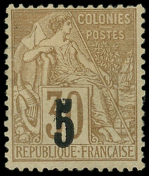 SENEGAL 2A : 5 sur 30c. brun, T II, TB. C (Catalog value 625,-)
