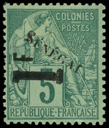 SENEGAL 7 : 1f. sur 5c. vert, TB. S (Catalog value 600,-)