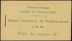 SENEGAL Carnet C73 : 10c. vert-jaune et vert, carnet de 20, TB ...
