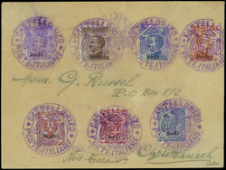EGEE Rhodes 1/3, 7/10 obl. grand cachet violet CASTELLORIZO POSTE ...