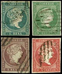 ESPAGNE 38/41 : la série, filigrane GRILLE, obl., TB (Catalog value ...