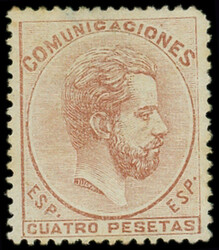 ESPAGNE 127 : 4p. brun-orange, arrondi en angle, TB (Catalog value ...