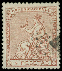 ESPAGNE 138 : 4p. brun-jaune, obl., TB, certif Comex (Soler, Illach, ...