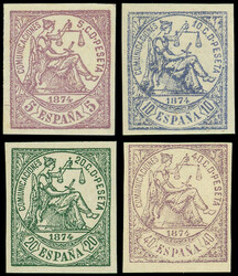ESPAGNE 142/44 et 146 : la série non dentelée, TB