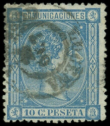 ESPAGNE 162 : 10p. outremer obl., pli, B/TB (Catalog value 1700,-)