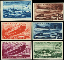 ESPAGNE 624/29 : la série non dentelée, TB (Catalog value 850,-)