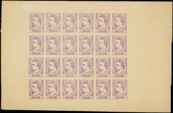 ESPAGNE Carlistes 1 : 1r., Essai en violet NON DENTELE, feuillet de ...
