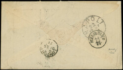 LEVANT Bureaux Autrichiens 3 : 5s. rouge PAIRE obl. càd GERUSALEMME ...