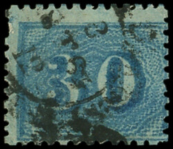 BRESIL 20B : 30r. bleu, obl., dentelé, TB (Catalog value 750,-)