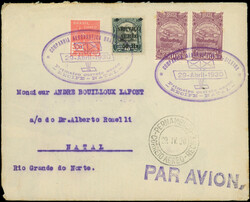 BRESIL 203 : 300r. rose + PA 20 paire horiz. et PA 1 obl. càd ...