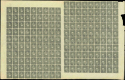 COLOMBIE Télégraphe 6 : 1p. noir sur paille, FEUILLE entière de ...