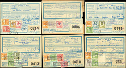 Colis Postaux, lot de 34 Bulletins d'Expédition affr. divers TP pour ...