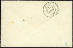 42B 5c. vert-jaune, R II, marges énormes, obl. càd T17 ROUEN ...