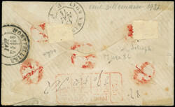 49 80c. rose, PAIRE obl. PC du GC 4245 s. Env. CHARGE, càd T17 ...