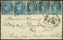 Boules de Moulins N°45C, 5 ex. p.d. obl. GC 2915 s. LAC, càd T17 ...