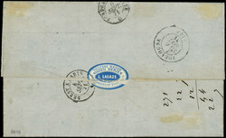 N°37 et 39Cb, 20c. bleu et 1c. olive foncé R III, BLOC de 5 en ...