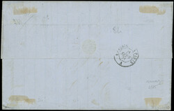 N°41B et 60A, 4c. gris BANDE de 5 et 25c. bleu PAIRE, obl. GC 2240 s ...