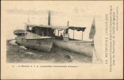 Congo Free State, picture postcard with view of the Steamer "A.I.A." ...