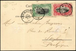 Congo Free State, picture postcard colourized with view of the ...