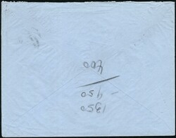 1957, Belgian Congo, airmail envelope, franked with (1x) 1fr and (1x) ...