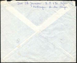 1967, Republic of Congo, airmail envelope, franked with (6x) 4fr, ...