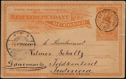 1903, Congo Free State, postal stationery Stibbe #15, at 15c, sent ...