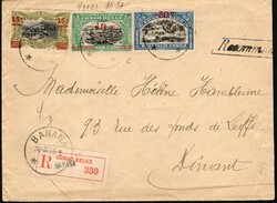 1923, registered envelope franked with (1x) 10c on 5c green plate ...