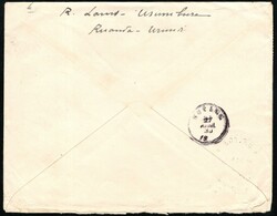 1930, Ruanda Urundi, envelope, franked with (2x horizontal pair) 50c ...