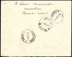 1930, Ruanda Urundi, registered envelope, franked with (vertical ...