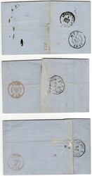1855-1857, ALLEMAGNE PAR EST 2, archive, lot de 3 lettres, ...