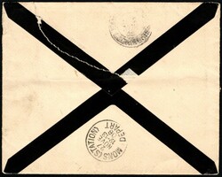 1906, Indochine, lettre de deuil, affranchie avec (1x) 10c rouge ...
