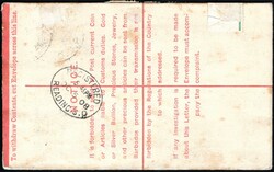 1908, Barbados, registered (envelope) postal stationery at 2d uprated ...