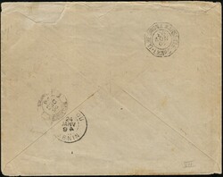1893, Diégo-Suarez, lettre recommandée sous numéro 556, affranchie ...