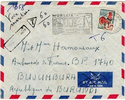 1967, France, airmail envelope franked at 0,30fr, sent from Morlaix ...