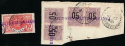 1912, BRUXELLESVILLE (3), Belgian Congo, group of 2 items, one stamp ...