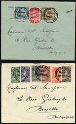 THYSVILLE (1), Belgian Congo, group of 2 envelopes, written on board ...