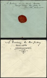 THYSVILLE (1), Belgian Congo, group of 2 envelopes, written on board ...