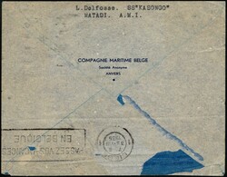 1935, SS KASONGO ship, Belgian Congo, airmail envelope of the CMB ...