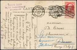 1908, Belgium to Congo Free State, picture postcard, franked with ...