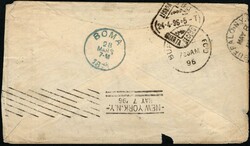 1896, Congo Free State, envelope, franked with (1x) 50c blue-green - ...