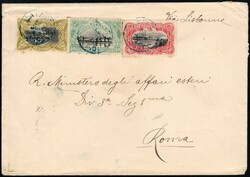 1901, Congo Free State to Italy, envelope of the Italian Consulate in ...