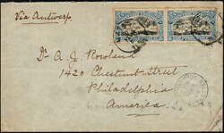 1906, Congo Free State to USA, envelope (with faults), franked with ...