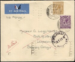 1935, Great Britain to Belgian Congo, Brazzaville-Marseille line, ...