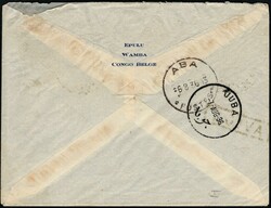 1936, Belgian Congo, Imperial Airways via Juba, airmail envelope ...