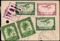 1946, Belgian Congo, registered parcel tag, franked with (2x) 50c - ...