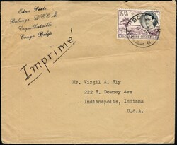 1960, Belgian Congo, printed matter airmail envelope franked with ...
