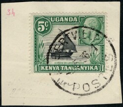1936, Belgian Congo, ALBERTVILLE (Heim & Keach type 7C1) cachet tied ...
