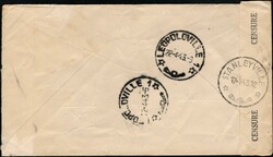 1943, Belgian Congo, airmail envelope, franked with (1x) 4,50fr - ...