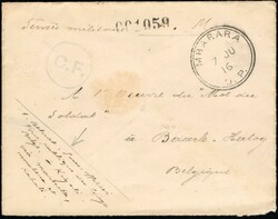 1916, Ruanda Urundi, postage free envelope, written by a soldier "Mr. ...