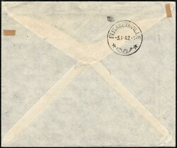 1942, Ruanda Urundi, registered airmail envelope, franked with (1x) ...